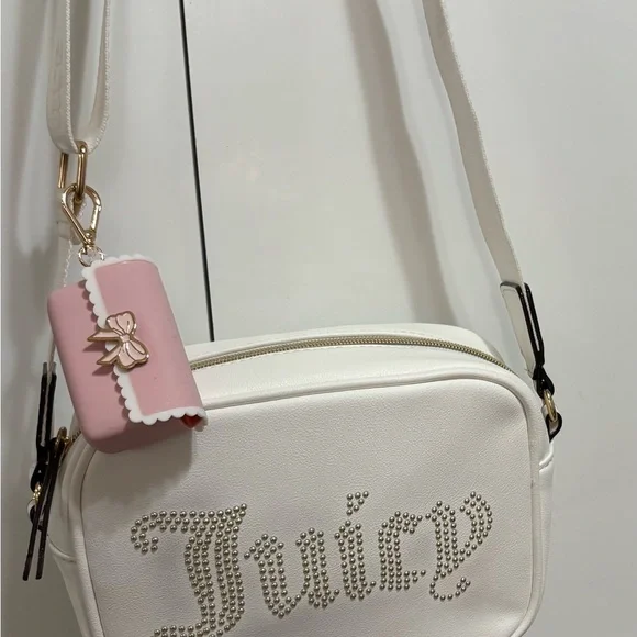 Juicy Couture White Crossbody Bag & Bath Body Works Hand Sanitizer - Picture 3 of 7